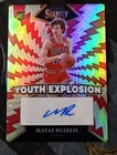 Matas Buzelis 2024-25 Panini Select Youth Explosion Auto Silver Prizm RC #YE-BUZ