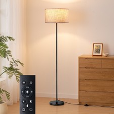 63" Floor Lamp Remote Foot Switch Dimmable Tunable LED Bulb Included Linen Shade