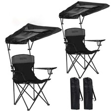 Young Wood Portable Camping Chair Beach Chair Shade Canopy Fold Lightweight