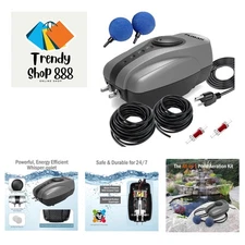 All-in-One Pond Aerator for Outdoor Ponds, Flow Adjustable Pond Air Pump Aera...