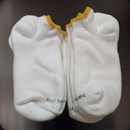 6 Pack White Acrylic Socks VTG Yellow No Show Low Cut NOS 9-11 New TCK USA - Picture 1 of 2