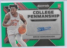 2023-24 Prizm Draft Picks - College Penmanship Brice Sensabaugh Green Prizm Auto