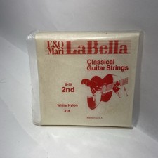 La Bella Single B 2nd 418 Classical Guitar Strings White Nylon Package Of 7