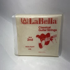 La Bella Single B (2nd) 418 Classical Guitar Strings  White Nylon Package Of 7