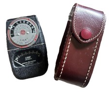 VTG GE Light Meter General Electric W/ Leather Case Type DW-68 Exposure TESTED