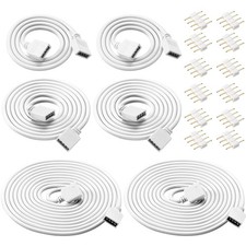 6 Pieces 4 Pin RGB Extension Cable LED Strip Connector Cord Wire Cables Kit w...