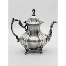VTG Lancaster Rose Teapot 10" Silver Plate by Poole EPCA 400 