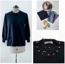 STEFANO MORTARI Italy embellished travel ready goop sweater nwt $480  it-40  s