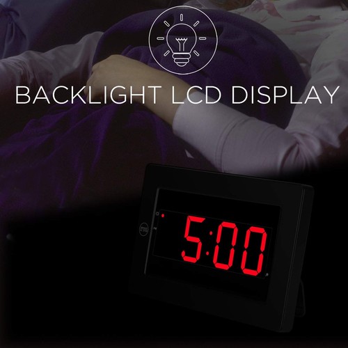 Digital Wall Clock Battery Operated - LED Display Digital Alarm Clock Battery... - Picture 7 of 12