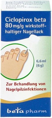 Ciclopirox beta 80mg Nagellack 6,6ml Nagelpilz Antimykotikum medizinisch Lack