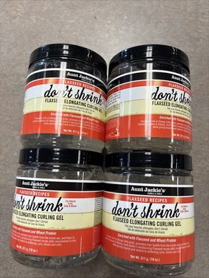 4 Pack Aunt Jackie's Don't Shrink Flaxseed Elongating Curling Gel 18 Oz Each