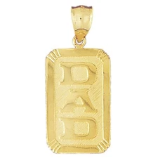 New 14k Gold Dad Pendant