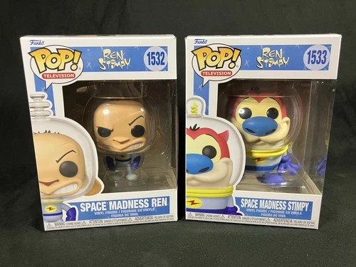 Funko Pop! Television Space Madness Ren #1532 & Stimpy #1533 Bundle New