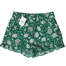 NWT's CrewCuts Girls 10 Green Floral Ruffle Pocket Shorts