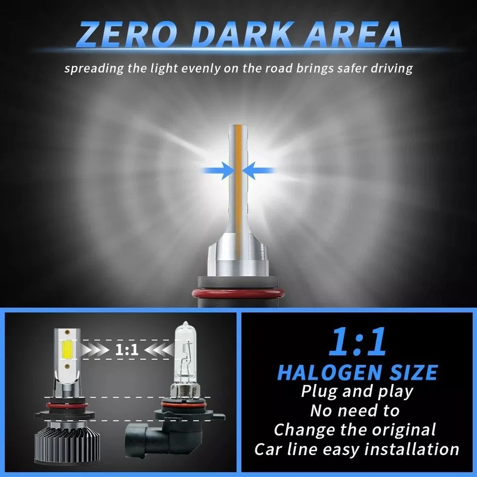 适用于雪佛兰 Express 2500 3500 1996 - 2019 组合 9005 9006 LED 车头灯灯泡 — 第 3/4 张图片