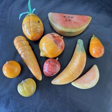 Vintage Lot of 10 Alabaster Stone Fruit & Veg...