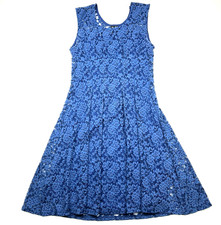 Izabel London Womens Floral Lace Dress UK10 Indigo Skater Occasion