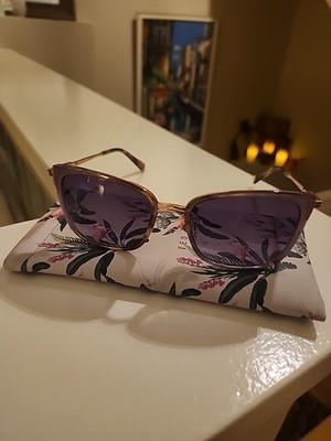 NEW $149 Ted Baker London 56mm Square Sunglasses Tortoise Purple w/ Case  