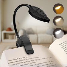 Rechargeable Clip On Reading Light LED Book Light 3 Color Dimmable USB C