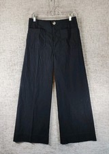 Maeve The Colette High Rise Crop Pants Womens 29 Black Wide Leg Stretch