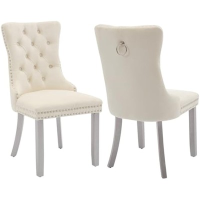 Velvet Dining Chairs Set of 2, Kitchen & Dining Room Chairs, Upholster