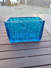 Schwere Glasvase Blau Mid Century 70er Sklo U...