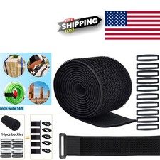 Adjustable 16ft Cable Straps with 10 Buckles Heavy Duty Nylon for Home Office