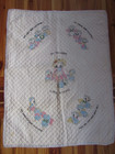VTG HANDMADE EMBROIDERED 3 LITTLE KITTENS NURSERY RHYME BABY CRIB BLANKET QUILT — photo 1