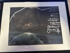 Signed Dog Painting, Matted & Framed Landscape, "See how it shines" — photo 1
