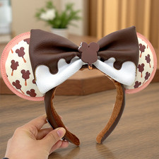 Disney Parks Ice Cream Bar Ears Loungefly Mickey Minnie Mouse Bow Ears Headband
