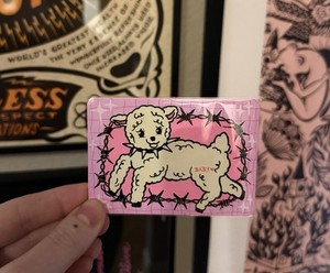 ACEO Original Print Artist Card Illustrated Kewpie Lamb Art Hand Painted 2.5x3.5