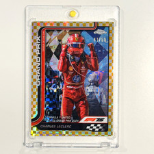 2025 Topps Chrome F1 #140 Charles Leclerc Gold Checker Flag Refractor /50