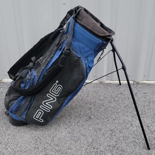PING Hoofer 2 Golf Stand Bag 4-Way  Black & Navy Blue w/Double Shoulder Straps