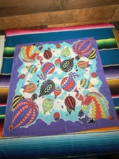Vintage 80s Made In USA Hot Air Balloon  Bandana