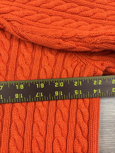 Lauren Ralph Lauren Sweater Women's XL Cable Knit Orange Vtg - Picture 8 of 10