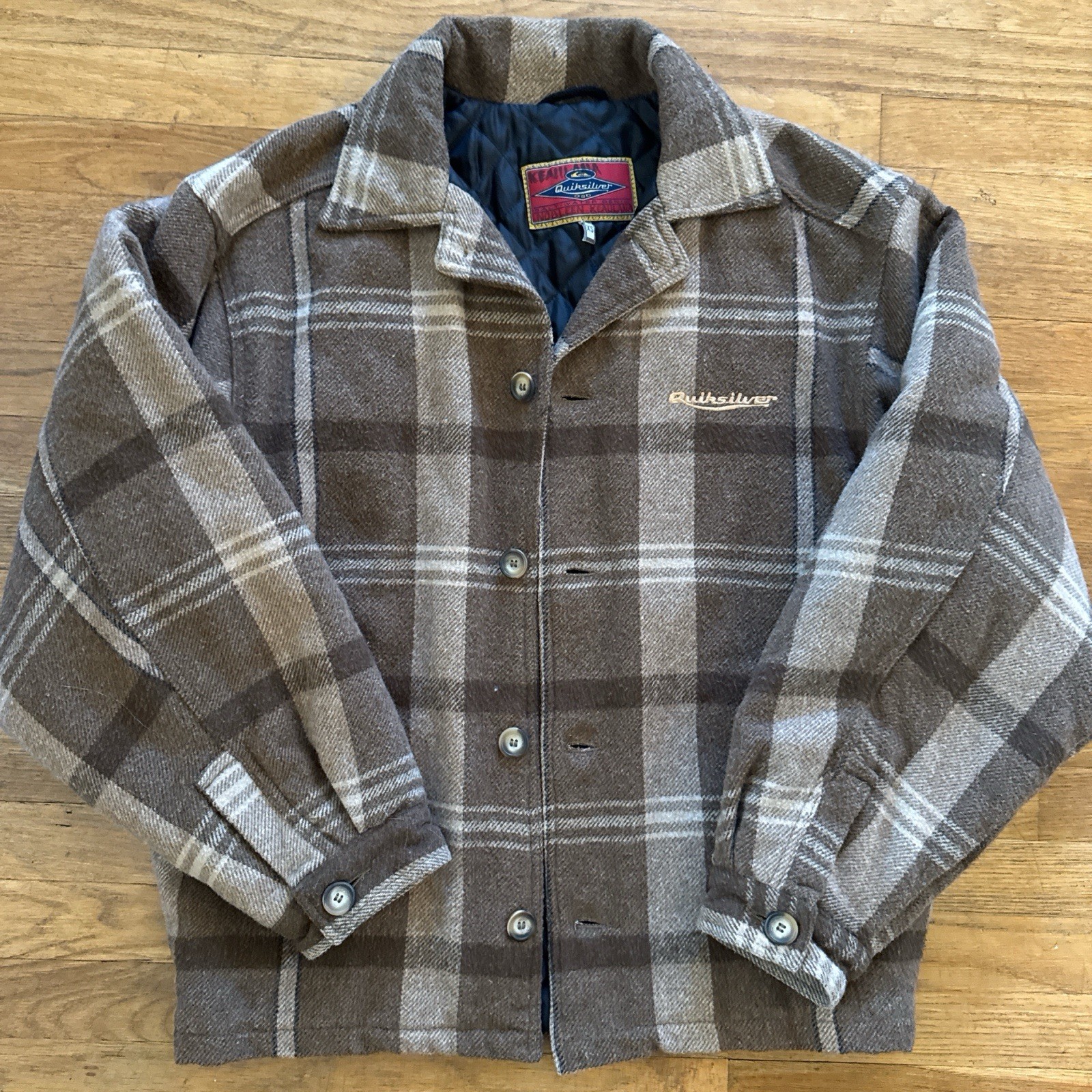 Vintage 90s Quiksilver Wool Quilted Liner Jacket