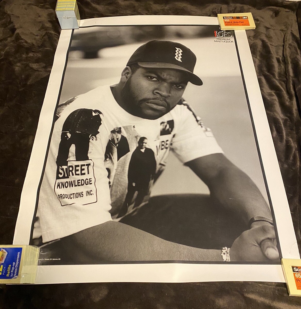 VINTAGE ICE CUBE PROMO POSTER ST IDES MALT LIQUOR 40OZ HIP HOP