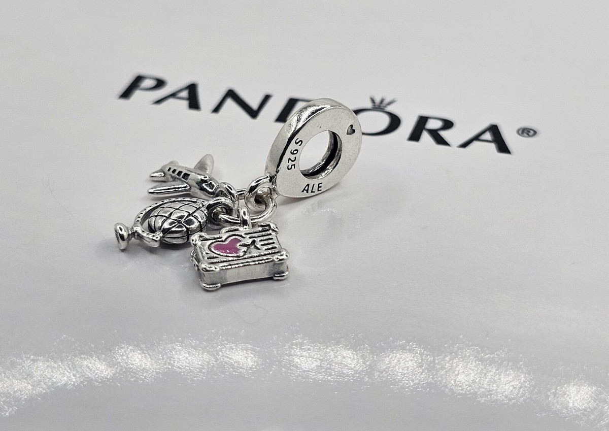 Authentic Pandora Airplane, Globe & Suitcase Dangle Charm | eBay