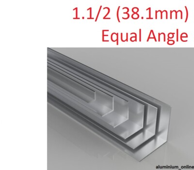 ALUMINIUM GLEICH WINKEL 1,1/2 (38,1mm) 4 Stärken, Längen bis 2,5m