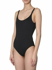 Moschino Women Cheeky One Piece Solid Black Swimsuit Size 2