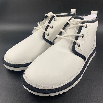 UGG Neumel Leather Chukka Boots Men\'s 8 White Black Wool Lined 1133777 Plush New UGG Neumel Leather Chukka Boots White Black Wool Lined  main image 3