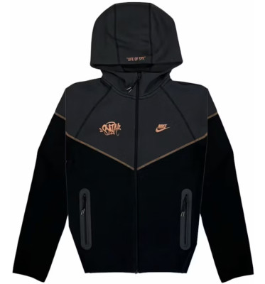 Nike Tech Fleece x Central Cee Full Zip Hoodie Black Metallic Red Bronze