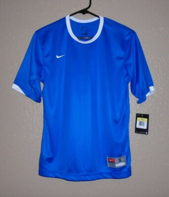 Nike Dri Fit Football Soccer Jersey Shirt Men SMALL Blue #22 Nike Team Patch NWT