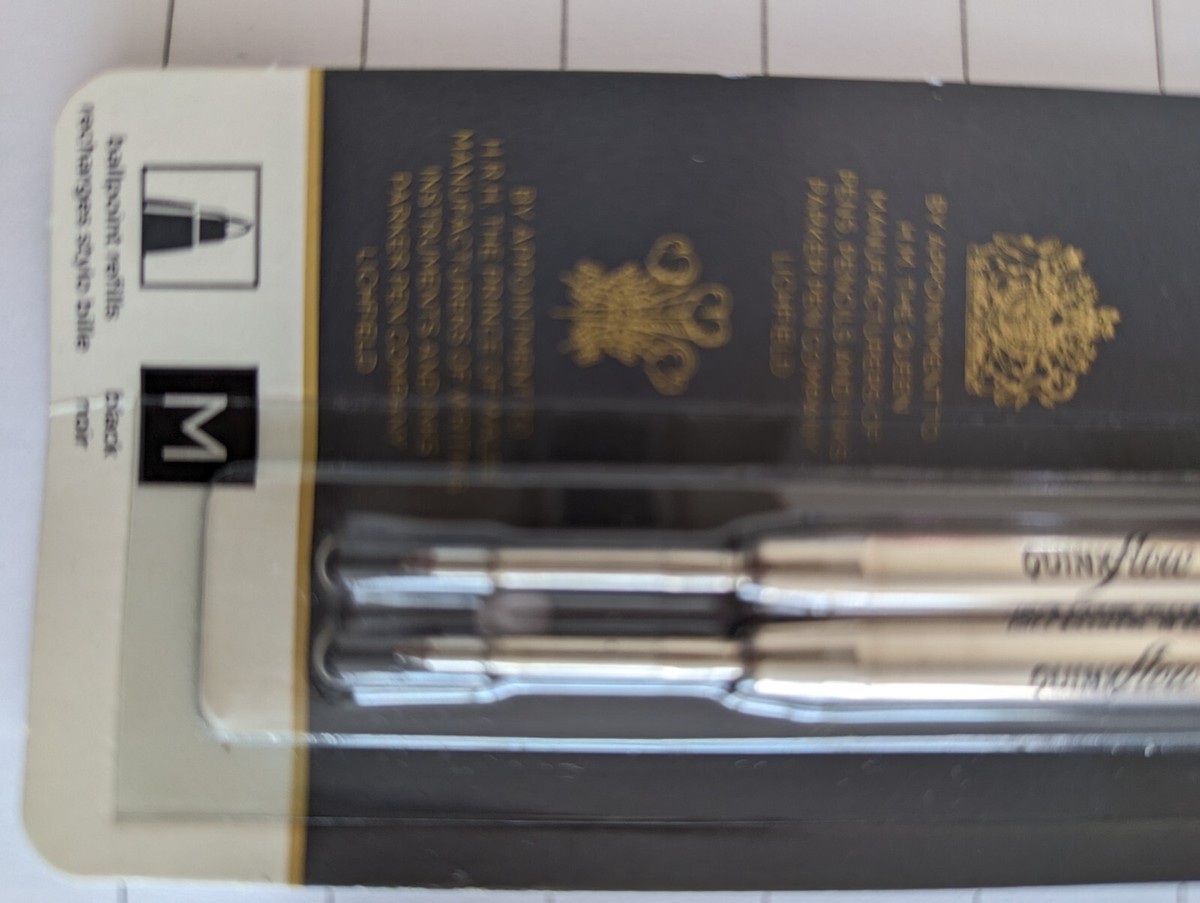 Genuine Parker Ballpoint Pen Refill Quink Flow M B New