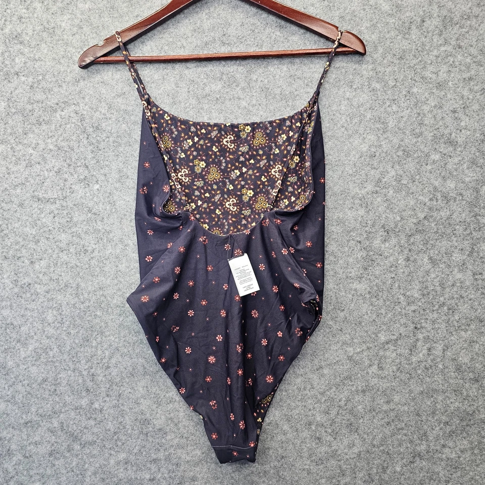 One Piece Swimsuit Womens S Blue Reversible Floral Tankini MADEWELL Second Wave - Image 4 of 4