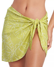 Volcom Juniors Size M/L Coco Tie-Waist Mini Sarong Swim Cover-Up in Green 2663