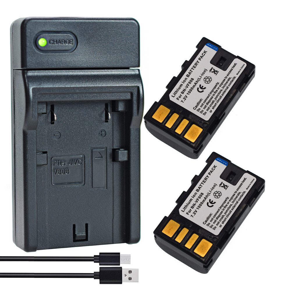 Jvc Everio Camcorder Kastar Battery (X2) Slim USB Charger For