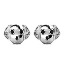 Puppy Dog Stud Earrings With Australian Crystals 18K White Gold Plated