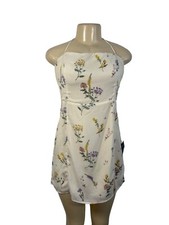 Lulus Women's Beige Summer Flower Print Slip Short Dress Sz L - New