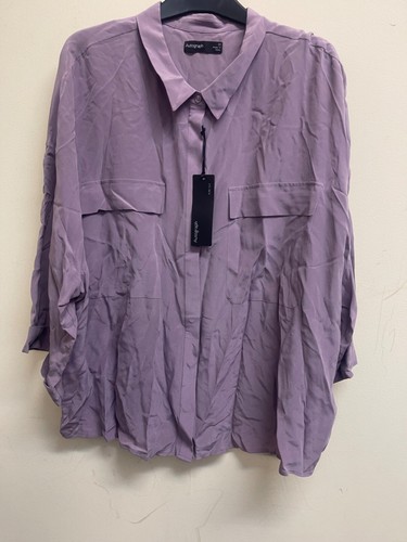 M&S Autograph Pure Silk Purple Top Blouse UK 22 - Picture 2 of 11